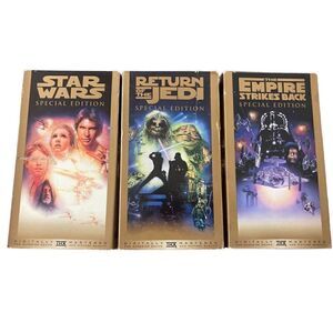 Star Wars Trilogy Return Of The Jedi Empire Strikes Back VHS Tape Vintage Movie